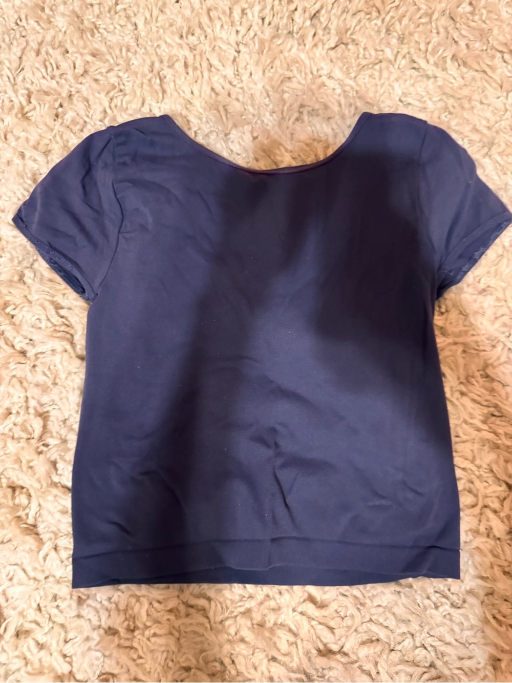 Free People Navy Scoop Neck Short Sleeve Top